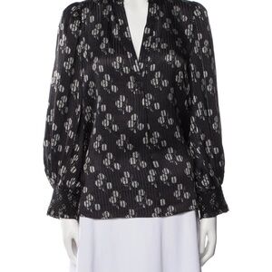 Alice + Olivia Sheila Abstract Floral Blouse